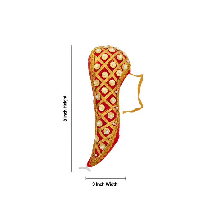 Vagamalai - 8 x 3 Inches | Cloth with Jari Design Deity Shoulder Decor/ Varalakshmi Amman Alangaram