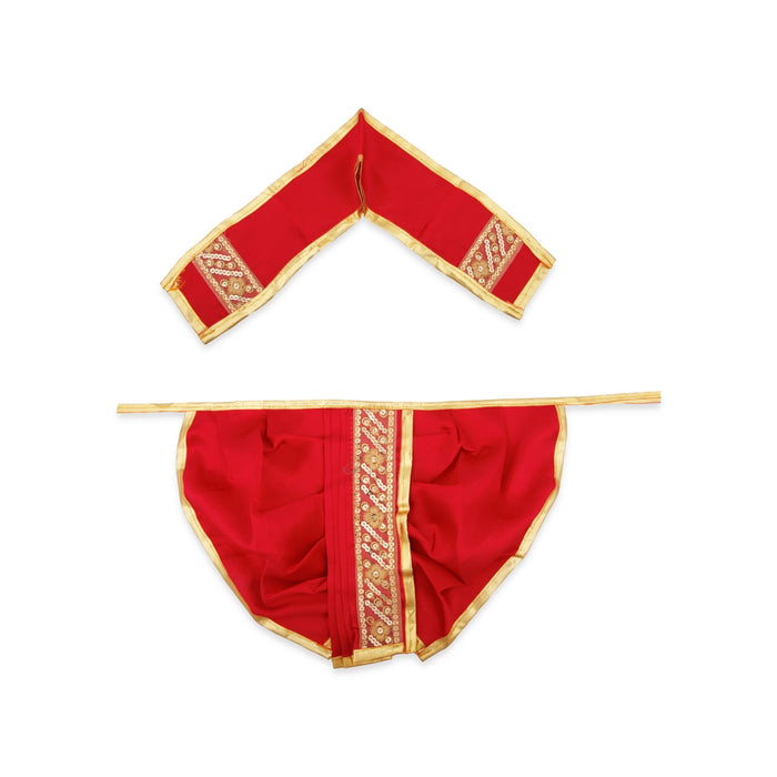 Panchakacham - 9 x 8 Inches | Jari Border Dhoti / Satin Panchakajam for Deity/ Assorted