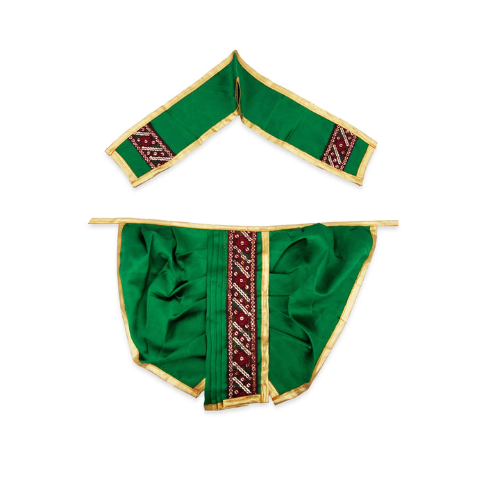 Panchakacham - 9 x 8 Inches | Jari Border Dhoti / Satin Panchakajam for Deity/ Assorted