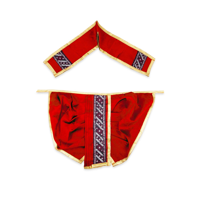 Panchakacham - 9 x 8 Inches | Jari Border Dhoti / Satin Panchakajam for Deity/ Assorted