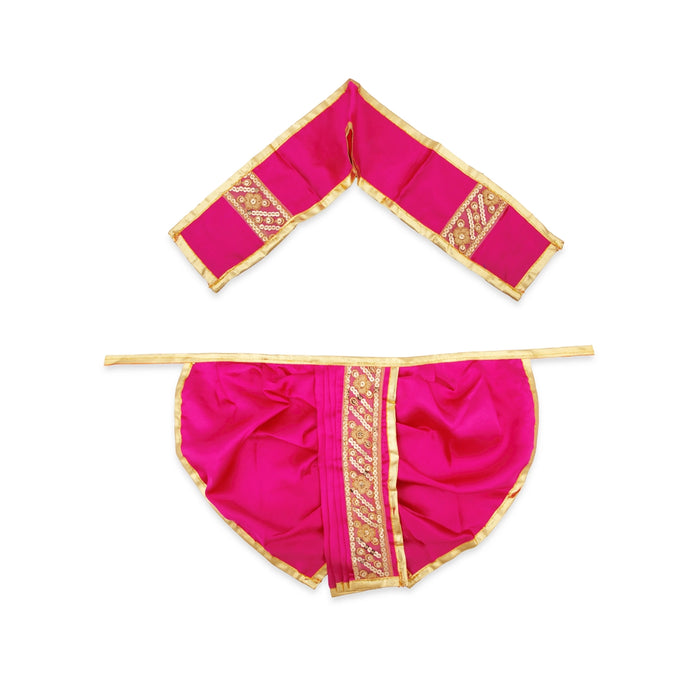 Panchakacham - 9 x 8 Inches | Jari Border Dhoti / Satin Panchakajam for Deity/ Assorted