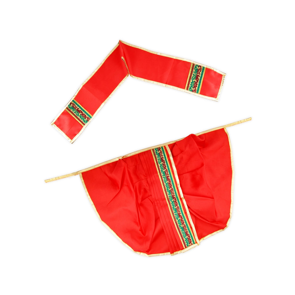 Panchakacham - 12 Inches | Panchakajam/ Satin with Jari Border Dhoti for Deity/ Assorted Colour