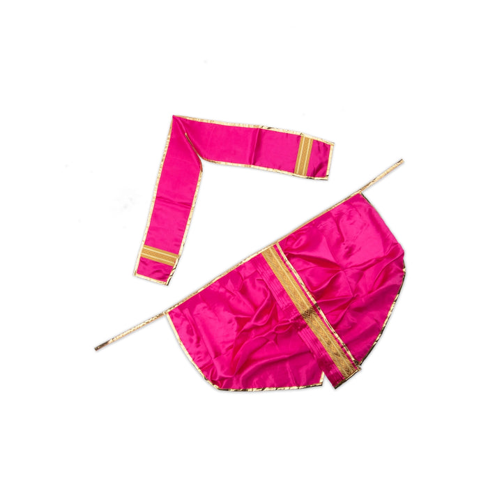 Panchakacham - 18 Inches | Satin with Jari Border Dhoti/ Veshti for Deities