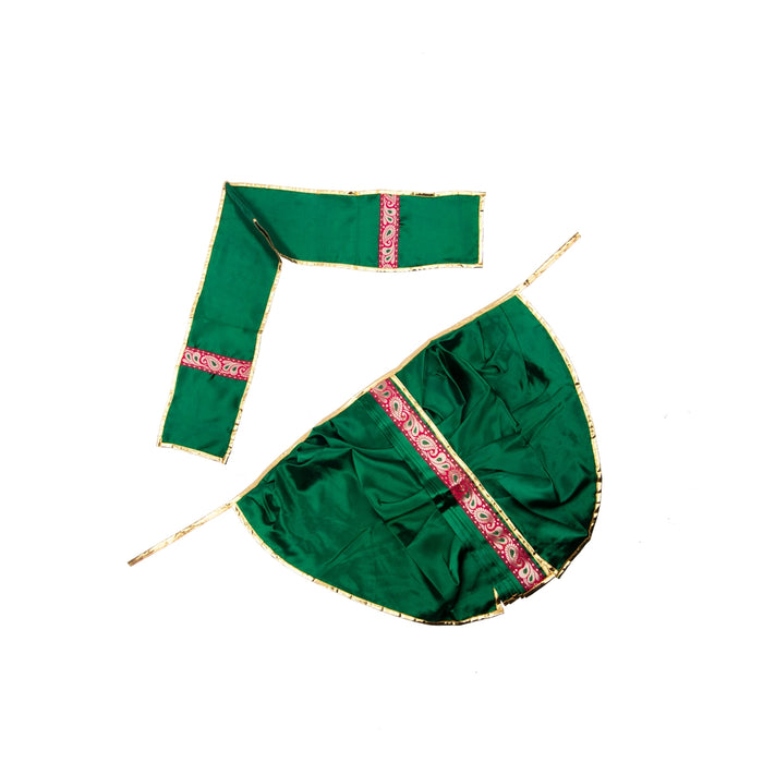 Panchakacham - 18 Inches | Satin with Jari Border Dhoti/ Veshti for Deities