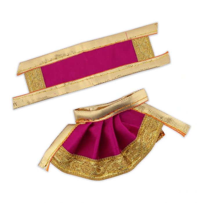 Amman Pavadai - 1.5 x 3.5 Inches | Mata Dress/ Devi Vastra/ Golden Border Mata Poshak for Deity/ Assorted