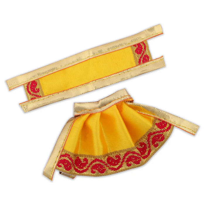 Amman Pavadai - 1.5 x 3.5 Inches | Mata Dress/ Devi Vastra/ Golden Border Mata Poshak for Deity/ Assorted
