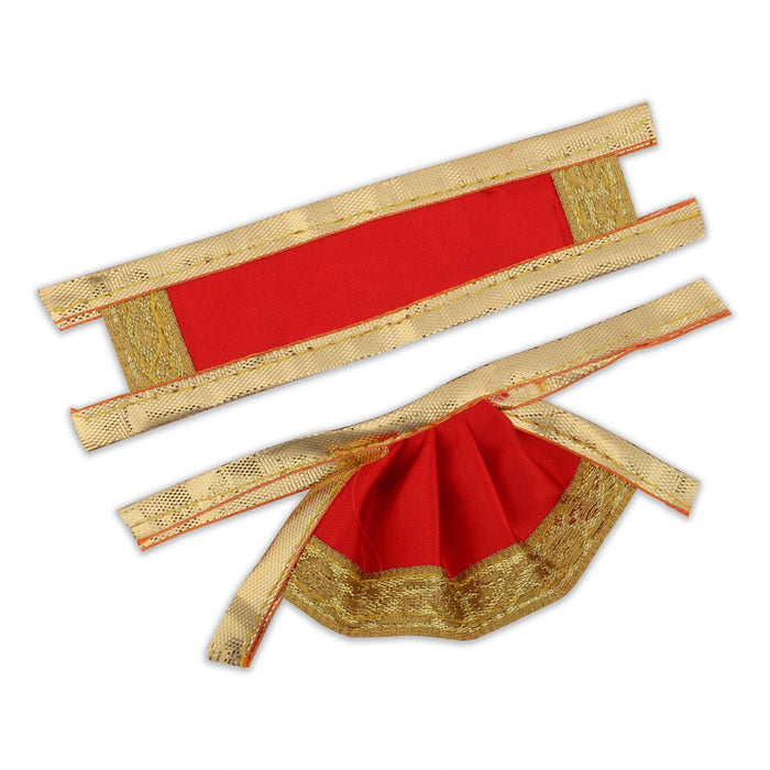 Amman Pavadai - 1.5 x 3.5 Inches | Mata Dress/ Devi Vastra/ Golden Border Mata Poshak for Deity/ Assorted