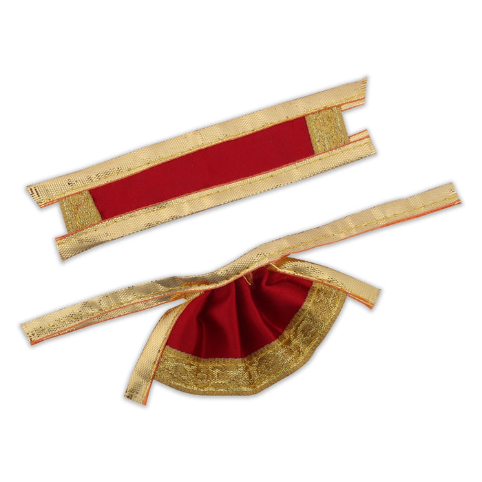Amman Pavadai - 1.5 x 3.5 Inches | Mata Dress/ Devi Vastra/ Golden Border Mata Poshak for Deity/ Assorted