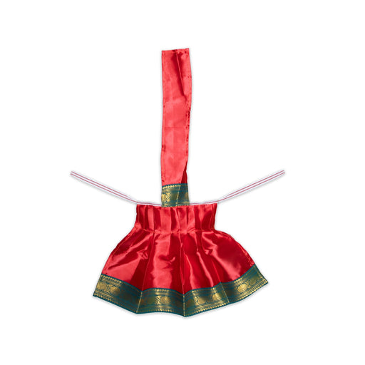 Amman pavadai Thavani - 17 inches | Deity Vastram / Devi Dress / Satin sada / Zari Border / Mata Rani Poshak - Devi Dress