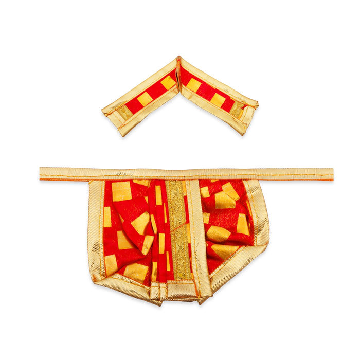 Panchakacham Dot - 3 x 4.75 Inches |Readymade Dhoti / Jari Border Panchakajam for Deity Decor/ Assorted