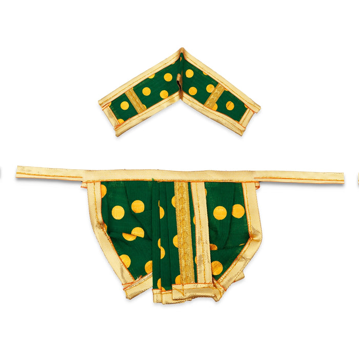 Panchakacham Dot - 3 x 4.75 Inches |Readymade Dhoti / Jari Border Panchakajam for Deity Decor/ Assorted