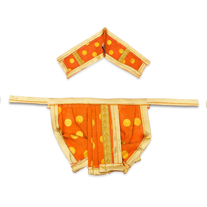 Panchakacham Dot - 3 x 4.75 Inches |Readymade Dhoti / Jari Border Panchakajam for Deity Decor/ Assorted