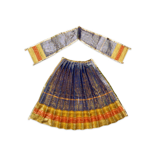 Amman pavadai - 15 inches | Deity Vastram / Devi Dress / Gold Print Zari Border / Mata Rani Poshak - Deity Jewellery & Vastra