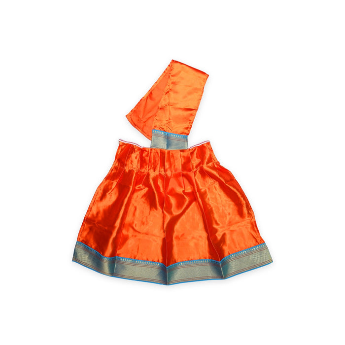 Amman pavadai Thavani - 24 inches | Deity Vastram / Devi Dress / Satin sada / Zari Border / Mata Rani Poshak - Devi Dress