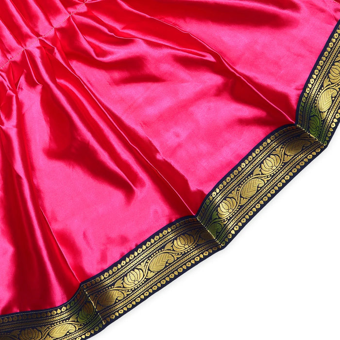 Amman pavadai Thavani - 24 inches | Deity Vastram / Devi Dress / Satin sada / Zari Border / Mata Rani Poshak - Devi Dress