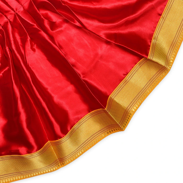 Amman pavadai Thavani - 24 inches | Deity Vastram / Devi Dress / Satin sada / Zari Border / Mata Rani Poshak - Devi Dress