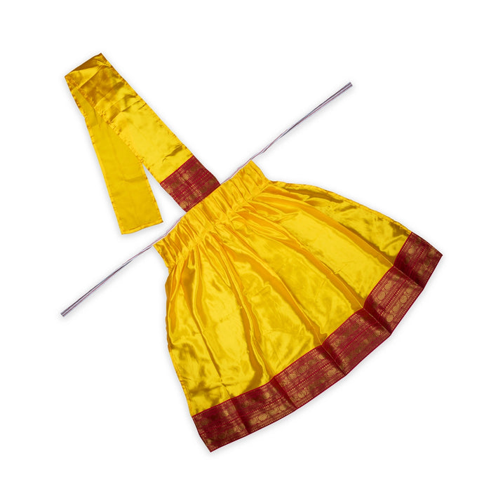 Amman Pavadai - 38 x 42 Inches | Devi Vastra/ Satin Sada Mata Dress/ Jari Border Mata Poshak for Deity - Devi Dress