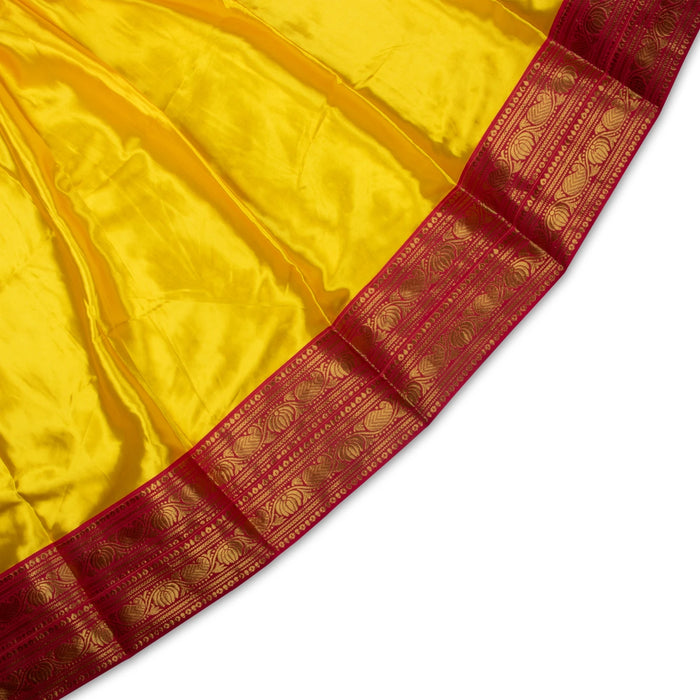 Amman Pavadai - 38 x 42 Inches | Devi Vastra/ Satin Sada Mata Dress/ Jari Border Mata Poshak for Deity - Devi Dress