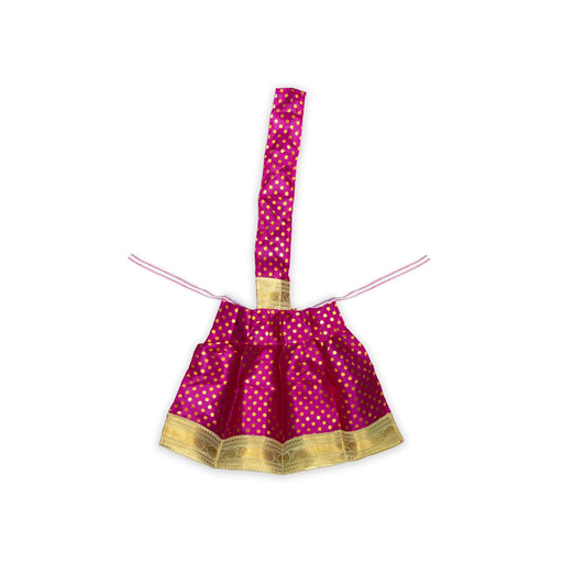 Amman pavadai Thavani - 17 inches | Deity Vastram / Devi Dress / Gold print sada / Golden Zari Border / Mata Rani Poshak - Devi Dress