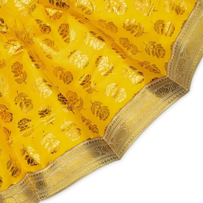 Devi Dress - 24 Inches | Jari Border Mata Dress/ Satin Amman Pavadai/ Devi Poshak For Goddess Alankaram - Devi Dress