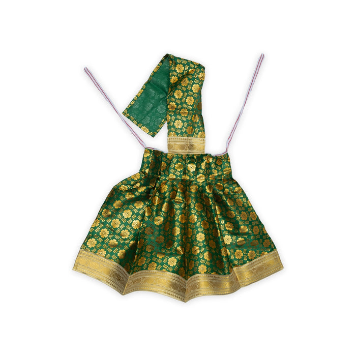 Devi Dress - 24 Inches | Jari Border Mata Dress/ Satin Amman Pavadai/ Devi Poshak For Goddess Alankaram - Devi Dress