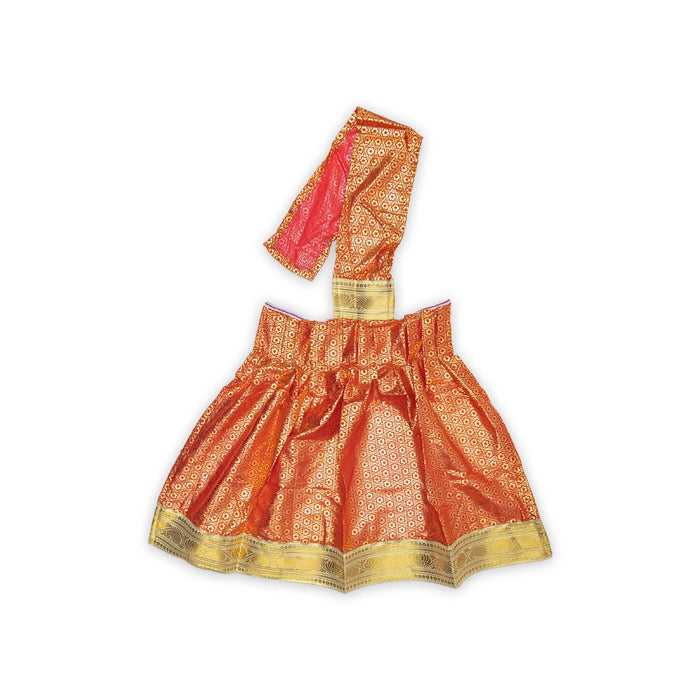 Devi Dress - 24 Inches | Jari Border Mata Dress/ Satin Amman Pavadai/ Devi Poshak For Goddess Alankaram - Devi Dress