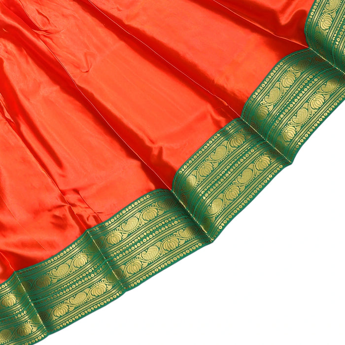 Amman pavadai Thavani - 38 inches | Deity Vastram / Devi Dress / Satin sada / Zari Border / Mata Rani Poshak - Devi Dress