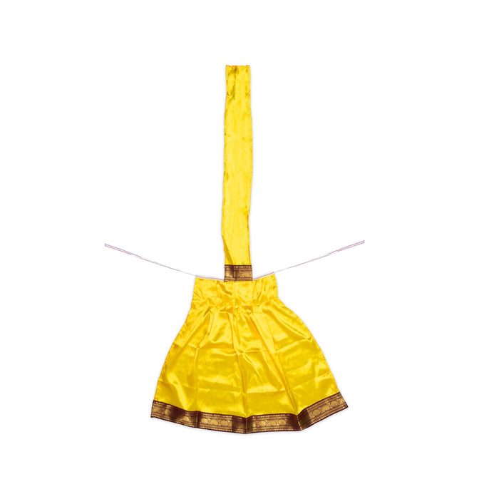 Amman pavadai Thavani - 32 inches | Deity Vastram / Devi Dress / Satin sada / Zari Border / Mata Rani Poshak - Devi Dress