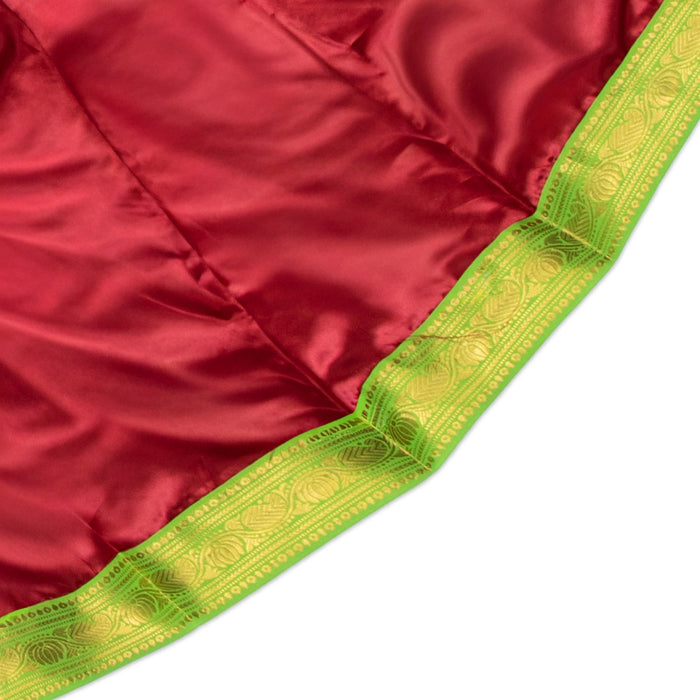 Amman pavadai Thavani - 32 inches | Deity Vastram / Devi Dress / Satin sada / Zari Border / Mata Rani Poshak - Devi Dress