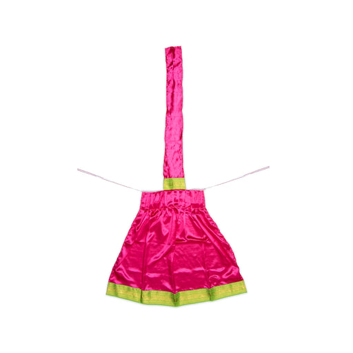 Amman pavadai Thavani - 32 inches | Deity Vastram / Devi Dress / Satin sada / Zari Border / Mata Rani Poshak - Devi Dress