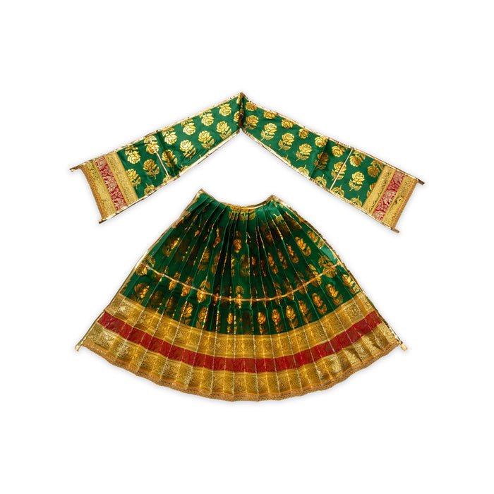 Amman pavadai - 24 inches | Deity Vastram / Devi Dress / Gold Print Zari Border / Mata Rani Poshak - Deity Jewellery & Vastra