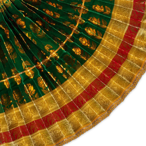 Amman pavadai - 24 inches | Deity Vastram / Devi Dress / Gold Print Zari Border / Mata Rani Poshak - Deity Jewellery & Vastra