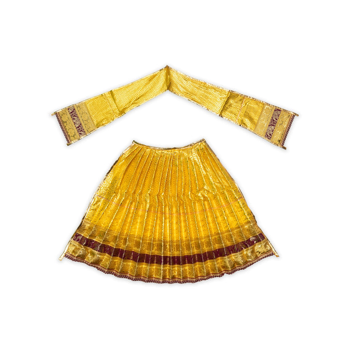 Amman pavadai - 24 inches | Deity Vastram / Devi Dress / Gold Print Zari Border / Mata Rani Poshak - Deity Jewellery & Vastra