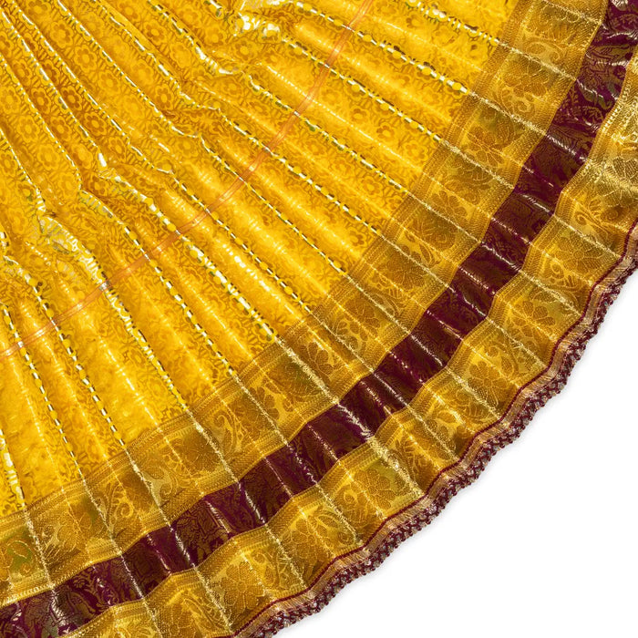 Amman pavadai - 24 inches | Deity Vastram / Devi Dress / Gold Print Zari Border / Mata Rani Poshak - Deity Jewellery & Vastra
