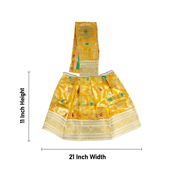 Amman Pavadai - 11 x 21 Inches | Mata Dress/ Satin Devi Vastra for Deity Decor/ Assorted Colour - Devi Dress