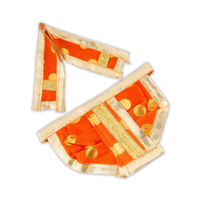 Panchakacham - 2.5 x 4 Inches | Dot Design Panchakacham Dhoti/ Golden Border Design Panchakajam for Deity - Bhagwan Vastra