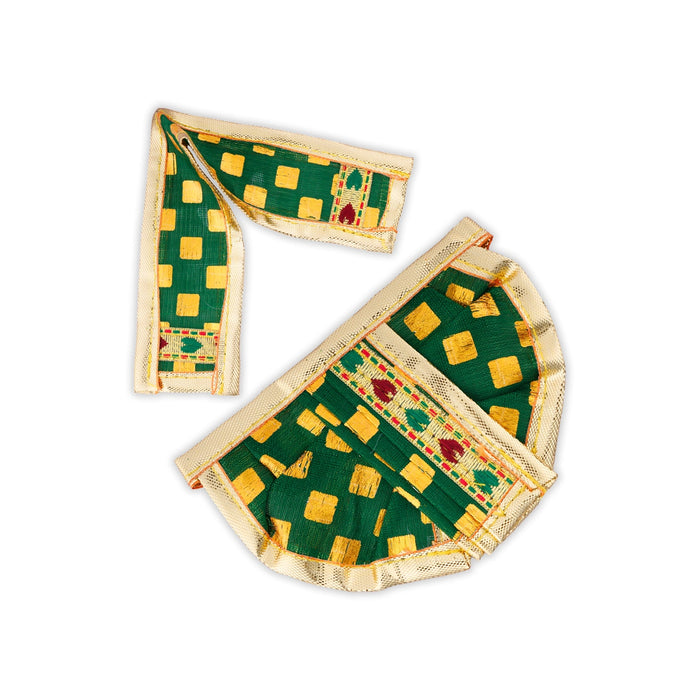 Panchakacham - 2.5 x 4 Inches | Dot Design Panchakacham Dhoti/ Golden Border Design Panchakajam for Deity - Bhagwan Vastra