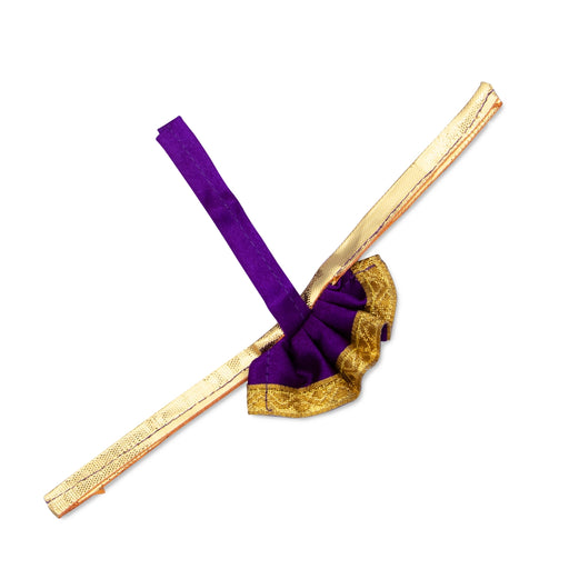 Amman Pavadai - 1 x 2 Inches | Gold Print Border Mata Dress for Deity/ Assorted Colour - Devi Dress