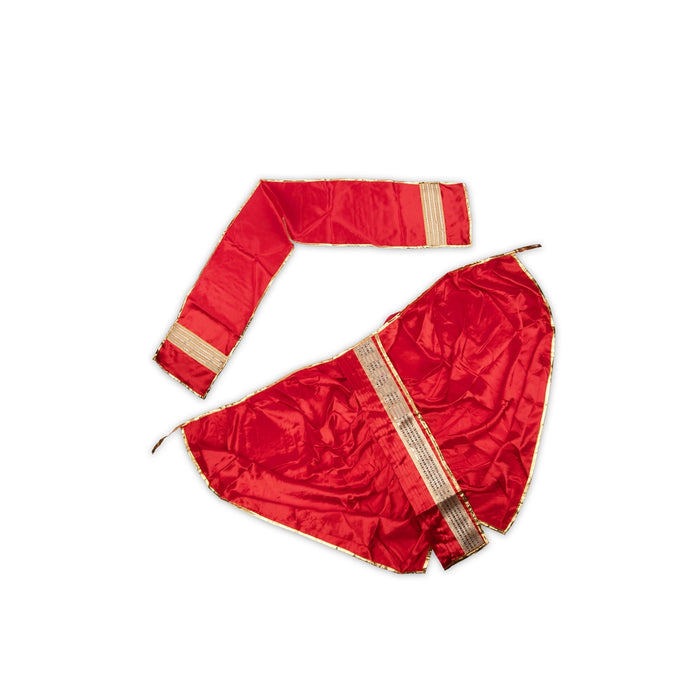 Panchakacham | Satin with Zari Border Uthriyam for Deity/ Assorted Colour