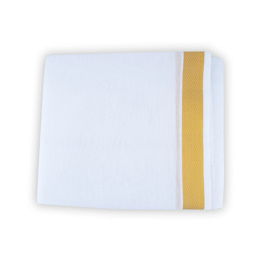 White Veshti - 9 x 5 Yards | Jari Border Vesti/ Dhoti for Men - Veshti & Dhoti