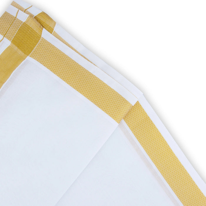 White Veshti - 9 x 5 Yards | Jari Border Vesti/ Dhoti for Men - Veshti & Dhoti