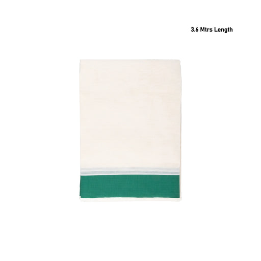 Veshti - 3.6 Mtr | Half White Colour Vesti/ 2 Inches Gundanchi Border Dhoti for Men - Veshti & Dhoti