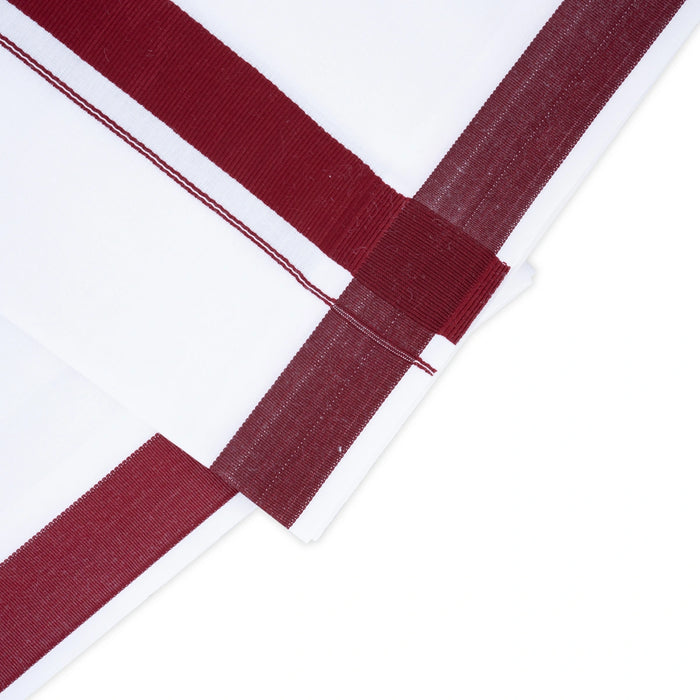 Veshti - 2 Mtrs | White Colour Vesti/ 1 Inch Gundanchi Border Dhoti for Men - Veshti & Dhoti