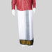 Veshti - 9 x 5 Yards | 24 Kan MayilKan Border Dhoti/ White Vesti for Men - Veshti & Dhoti