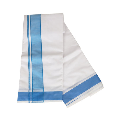 Veshti - 9 x 5 Muzham - White | 2 Inch Gundanchi Border Dhoti/ Vesti for Men/ Assorted Colour - Veshti & Dhoti