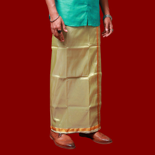 Veshti - 3.60 Mtrs- Light Green | Asha Jari Design Dhoti for Men/ Assorted Colour - Veshti & Dhoti