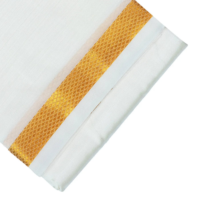 Angavastram - 2 Mtrs | 50K Jari Border Design Thundu / Towel / Sandal Colour Gamcha for Men