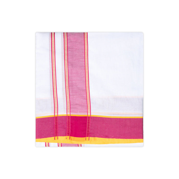 Veshti - 10 x 6 Inches | Gundanchi Border Dhoti / Half White Vesti / Dhoti for Men / Traditional Vesti - Veshti & Dhoti