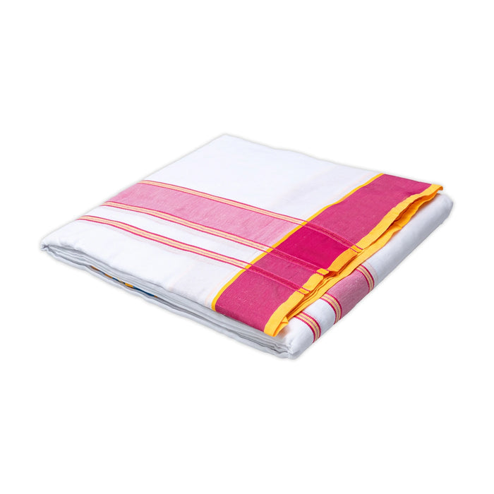 Veshti - 10 x 6 Inches | Gundanchi Border Dhoti / Half White Vesti / Dhoti for Men / Traditional Vesti - Veshti & Dhoti