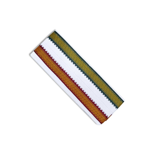 Towel - 1.80 Mtrs | Mayilkan Border Angavastram/ White Gamcha/ Cotton Thundu For Traditional Wear - Shawls & Towels